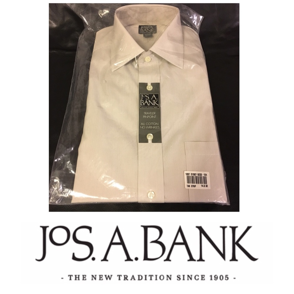 Jos. A. Bank Men's Dress Shirt in Light Beige/Cream